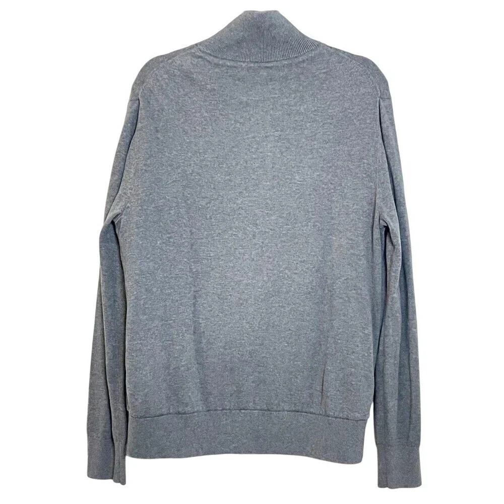 Men's Full Zip Knit Sweater Cardigan Jacket Gray L Fall Winter Cozy Comfy